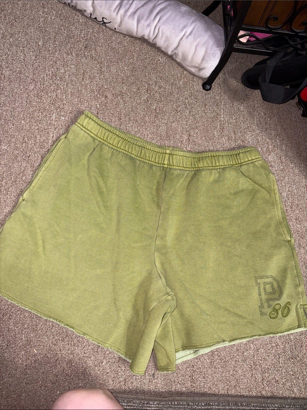 PINK Victoria's Secret Olive Green P86 Cotton Athletic Shorts